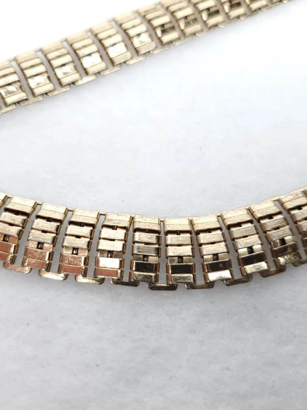 Vintage Coro Necklace Bracelet Set Gold Tone Link Flexible 15.5